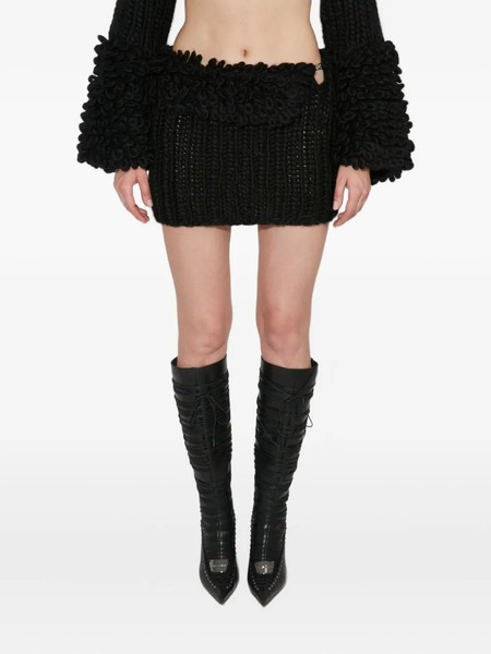  Misbhv Knitted Logo Hardware Mini Skirt - Black 