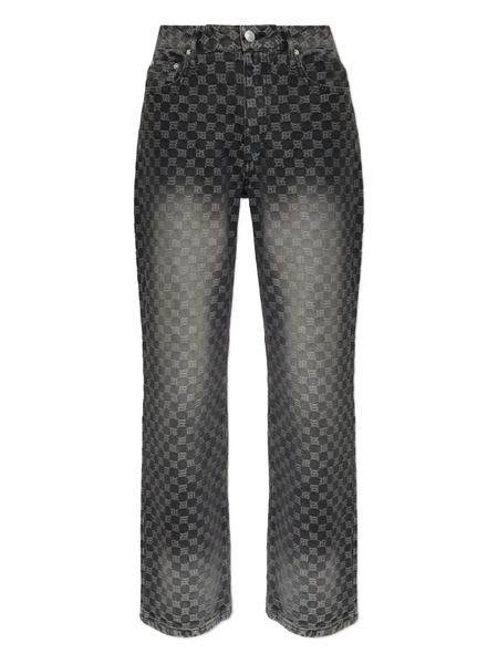  Misbhv Monogram-check Jeans - Black 
