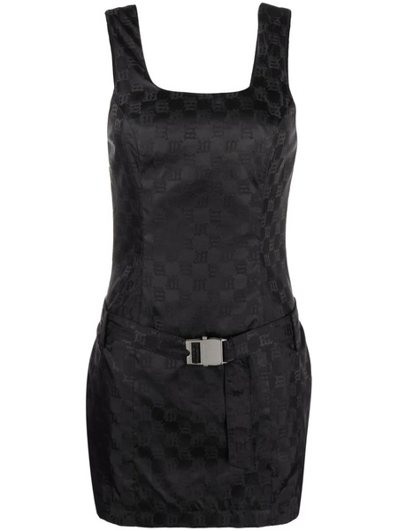  Misbhv Monogram Jacquard Mini Dress - Black 