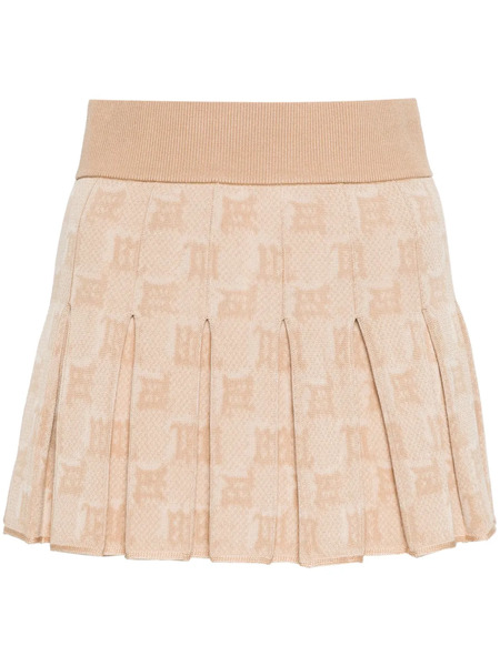  Misbhv Monogram-jacquard Pleated Mini Skirt - Neutrals 