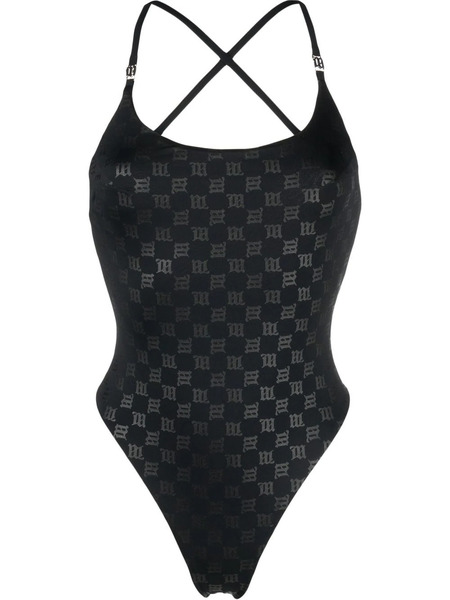 Misbhv Monogram-pattern One-piece Swimsuit - Black 