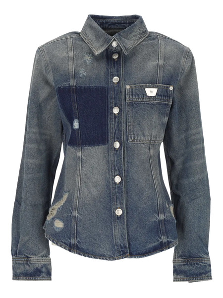  Misbhv Patchwork Denim Shirt - Blue 