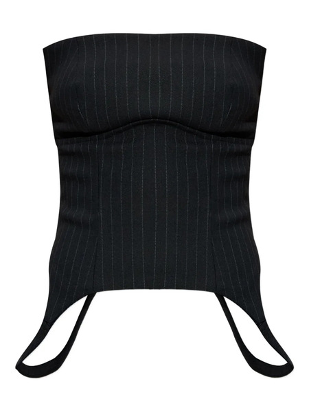  Misbhv Pinstriped Strapless Top - Black 