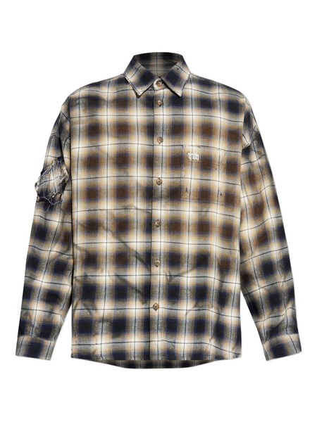  Misbhv Plaid Ripped Shirt - Brown 