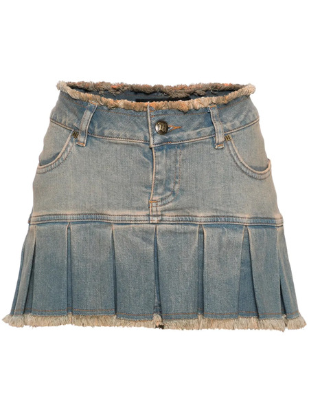  Misbhv Pleated Denim Miniskirt - Blue 
