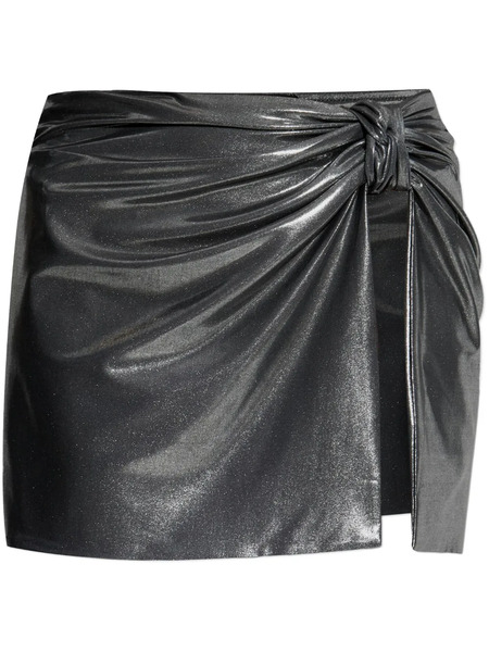  Misbhv Ruched-detailing Mini Skirt - Silver 