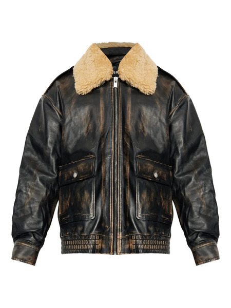  Misbhv Shearling-collar Pocket Jacket - Black 