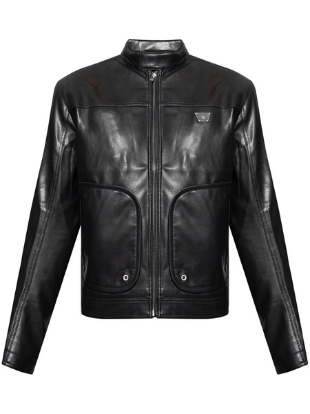  Misbhv Zipped Leather Jacket - Black 