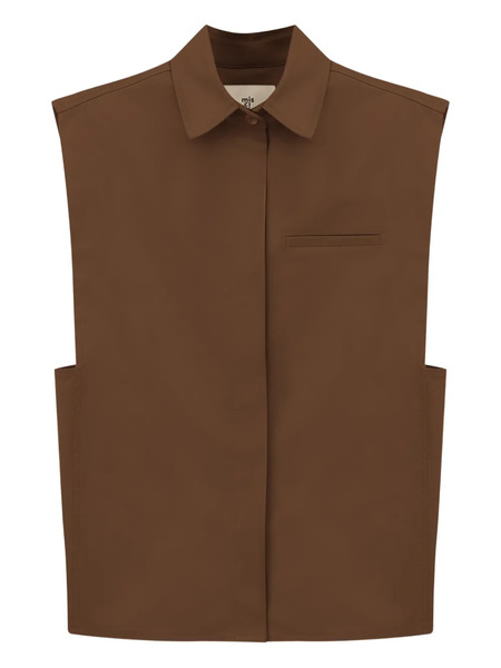  Misci Collared Vest - Brown 