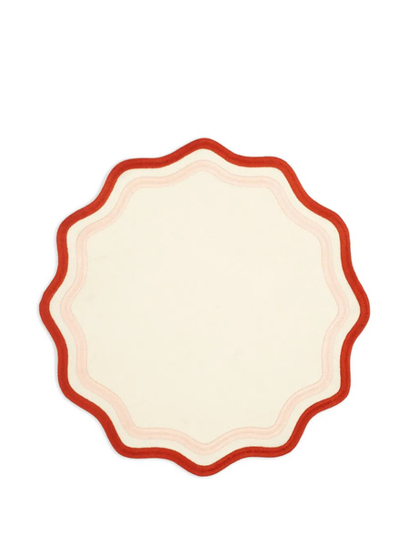  Misette Scalloped Embroidered Placemats (set Of Four) - Neutrals 