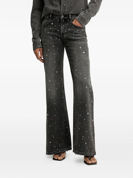  Miss Sixty Embellished Flared Jeans - Black 