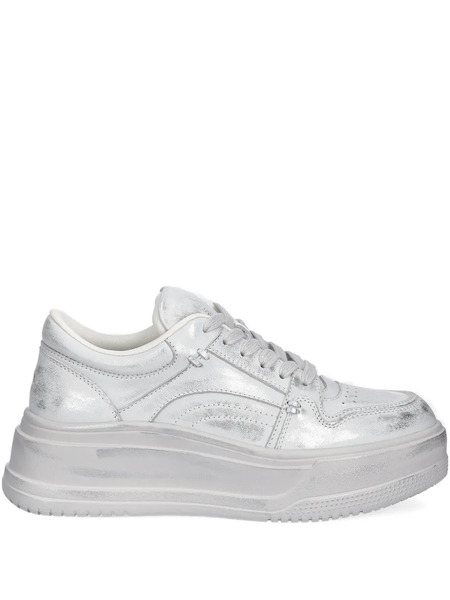  Miss Sixty Leather Platform Sneakers - Grey 