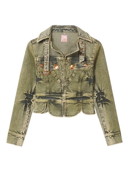  Miss Sixty Tie-dye Denim Jacket - Green 