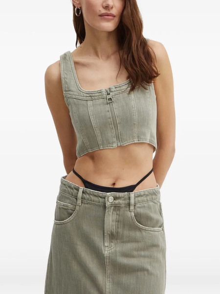  Miss Sixty Zip Cropped Top - Grey 
