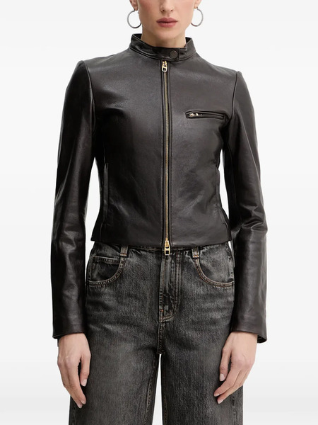  Miss Sixty Zipped Leather Jacket - Brown 