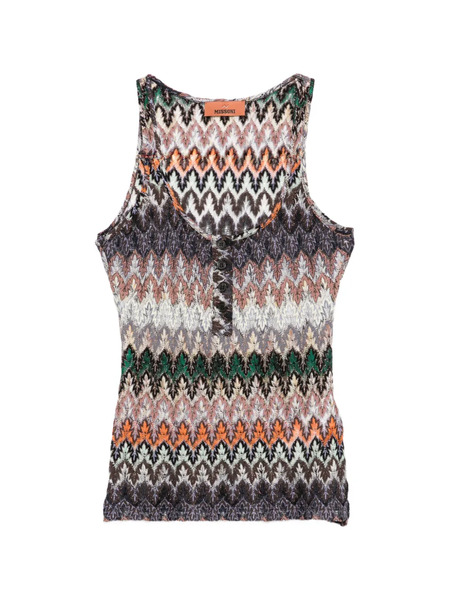  Missoni Buttoned Patterned Tank Top - Brown 