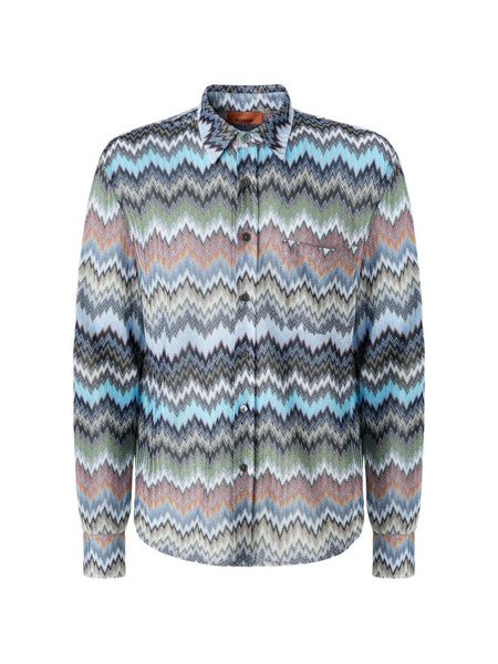  Missoni Chevron Buttoned Shirt - Blue 