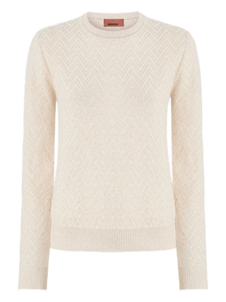  Missoni Chevron-pattern Crew-neck Sweater - Neutrals 