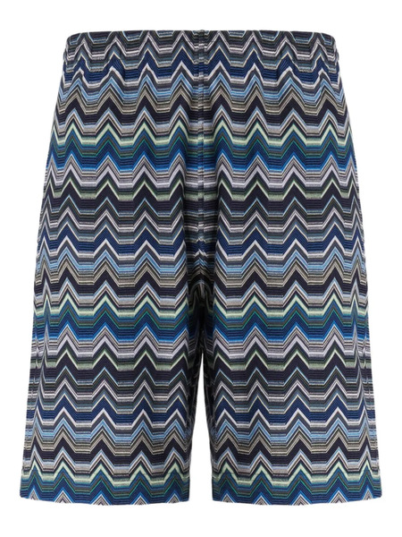  Missoni Chevron-pattern Deck Shorts - Blue 