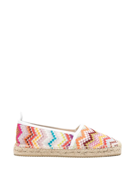  Missoni Chevron-pattern Espadrilles - White 