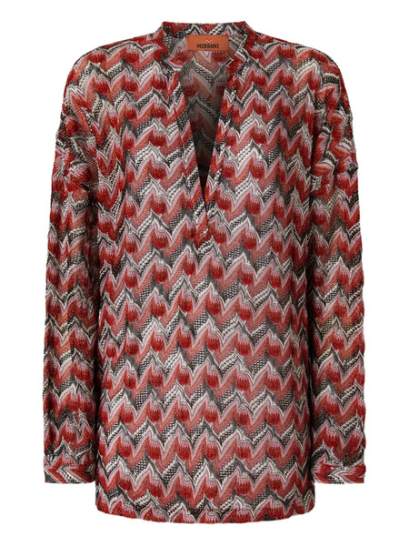  Missoni Chevron-pattern Knit Top - Black 