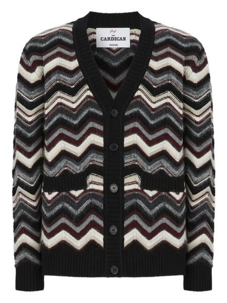  Missoni Chevron-pattern Pocket Cardigan - Black 