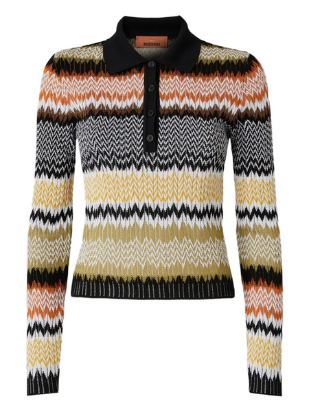  Missoni Chevron-pattern Polo Neck Top - Multicolour 