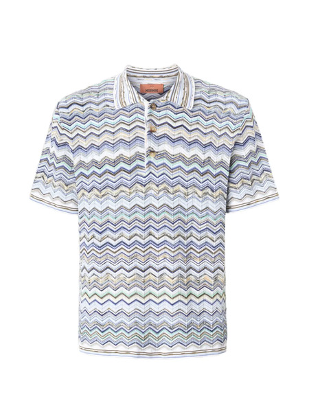  Missoni Chevron-pattern Polo Shirt - Blue 