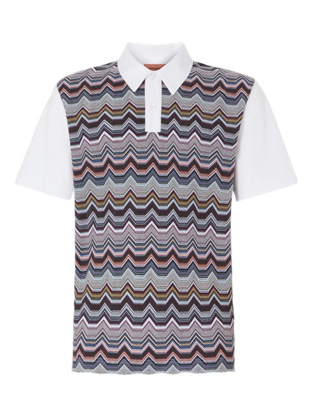  Missoni Chevron-pattern Polo Shirt - Grey 