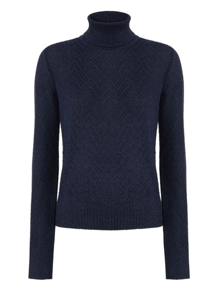  Missoni Chevron-pattern Turtleneck Sweater - Blue 