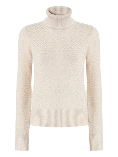  Missoni Chevron-pattern Turtleneck Sweater - Neutrals 