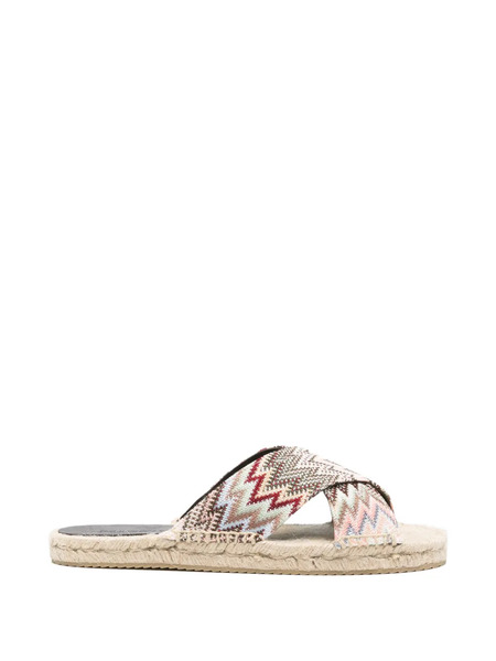  Missoni Criss-cross Patterned Espadrilles - Neutrals 