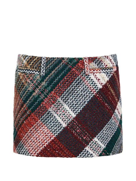  Missoni Diagonal Checked Mini Skirt - Red 