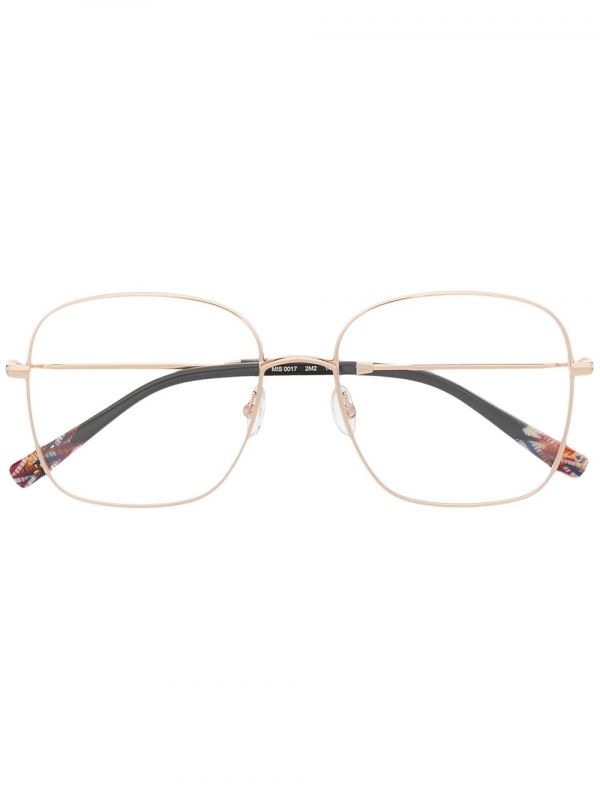  Missoni Eyewear Oversized Square Frame Glasses - Gold 