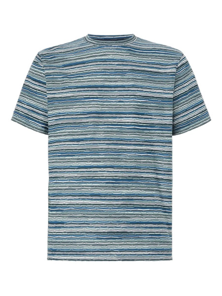  Missoni Flame-zigzag Pattern Crew-neck T-shirt - Blue 