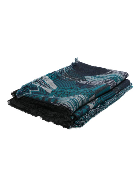 Missoni Fringed-trim Patterned Scarf - Blue 