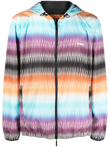  Missoni Gradient Zigzag-print Hooded Jacket - Blue 