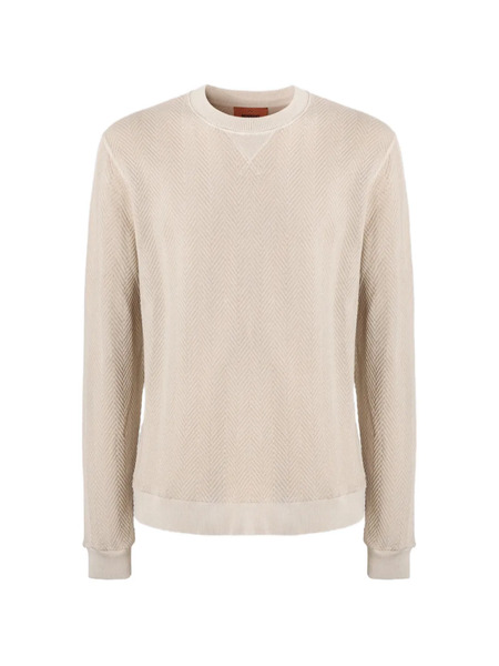  Missoni Herringbone-pattern Crew-neck Sweater - Neutrals 