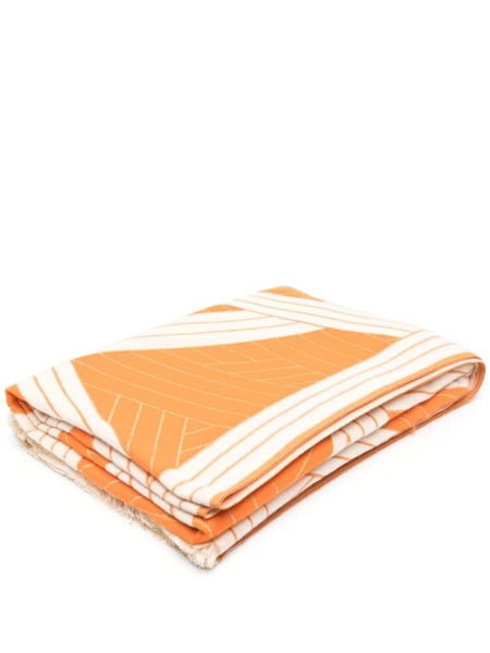  Missoni Home Asymmetric-pattern Knitted Throw - Orange 