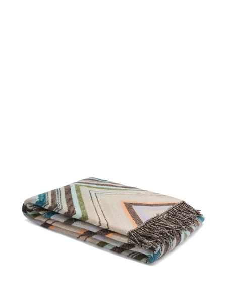  Missoni Home Chevron-pattern Throw (130cm X 190cm) - Neutrals 