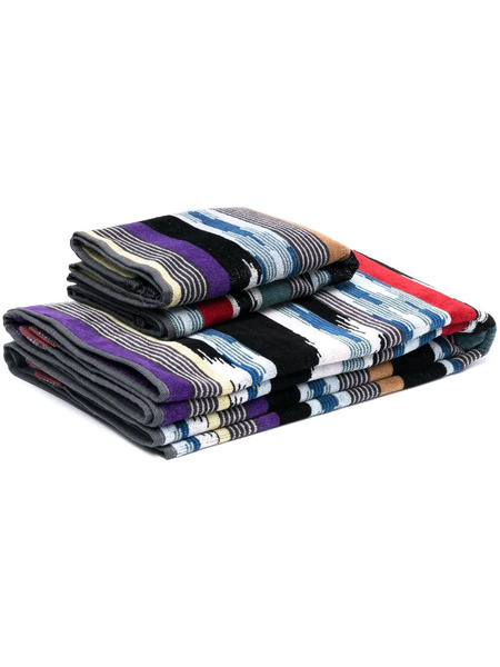  Missoni Home Stripe-pattern Towel - Black 