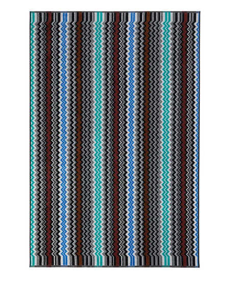  Missoni Home Zig-zag Patterned Bath Towel - Black 