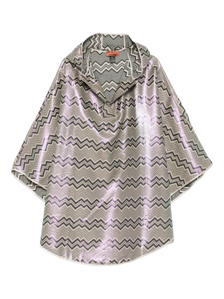  Missoni Hood Chevron-pattern Cape - Green 
