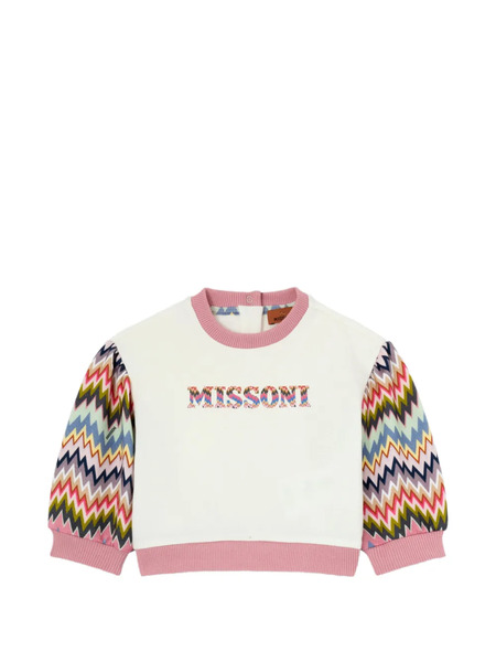  Missoni Kids Chevron-sleeve Sweatshirt - Neutrals 