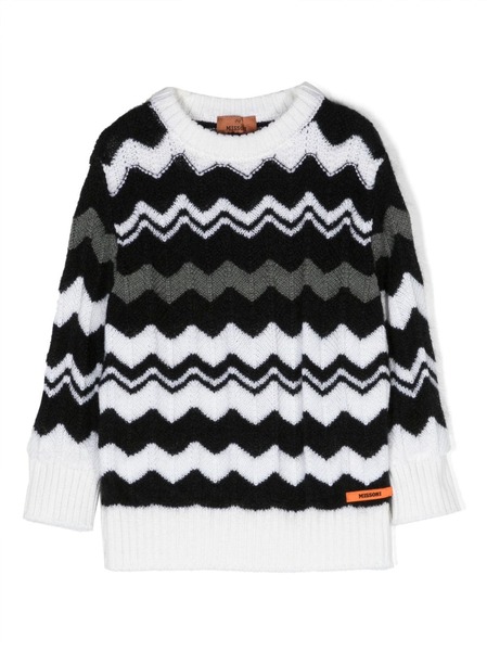  Missoni Kids Zigzag Knitted Jumper - Black 