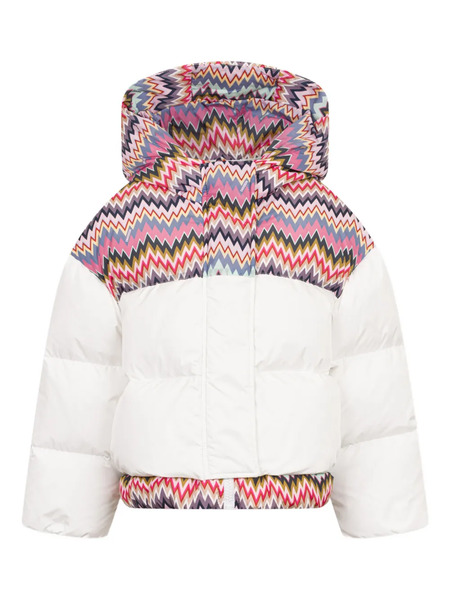  Missoni Kids Zigzag-pattern Hooded Jacket - White 