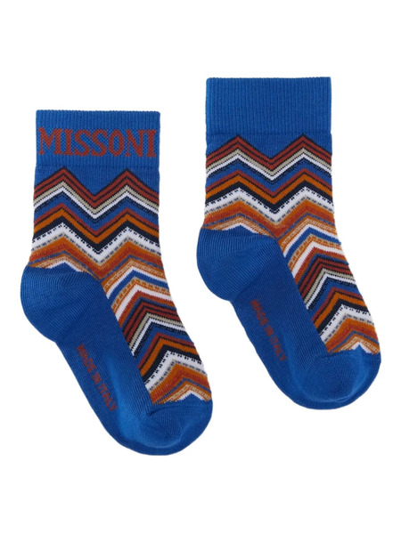  Missoni Kids Zigzag-pattern Socks - Blue 