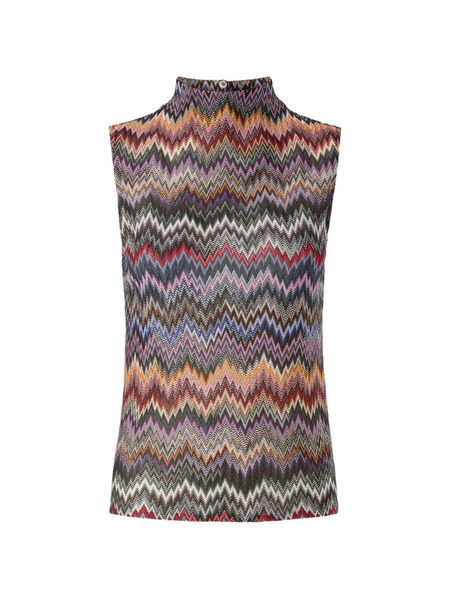  Missoni Knit Snake-pattern Top - Blue 
