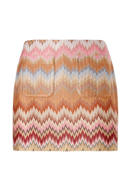  Missoni Patch-pocket Zigzag-pattern Mini Skirt - Orange 