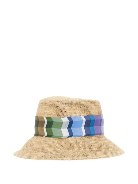  Missoni Patterned Raffia Hat - Neutrals 